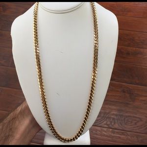 Men's Cuban link Hollywood chain 925 gold …